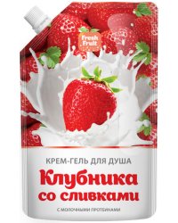 Крем-гель для душа Fresh Fruit "Клубника со сливками", 200 мл
