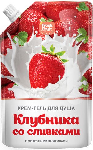 Крем-гель для душа Fresh Fruit "Клубника со сливками", 200 мл