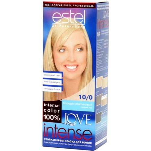Крем-краска "Estel Love Intense", №10/0 платиновый блондин