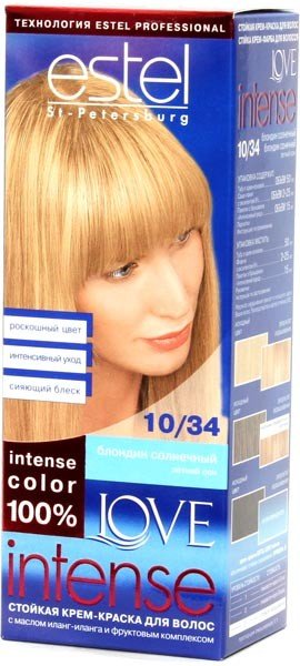 Крем-краска "Estel Love Intense", №10/34 солнечный блондин