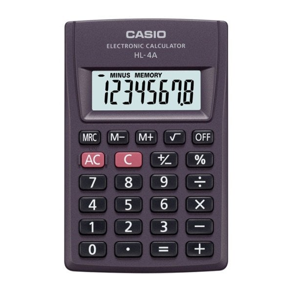 Калькулятор "Casio" HL-4A, карманный, 8 разрядов