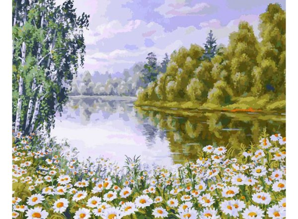 Живопись на холсте "В ромашковом краю", 40х50 см