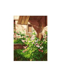 Живопись на холсте "Куст шток розы", 30х40 см
