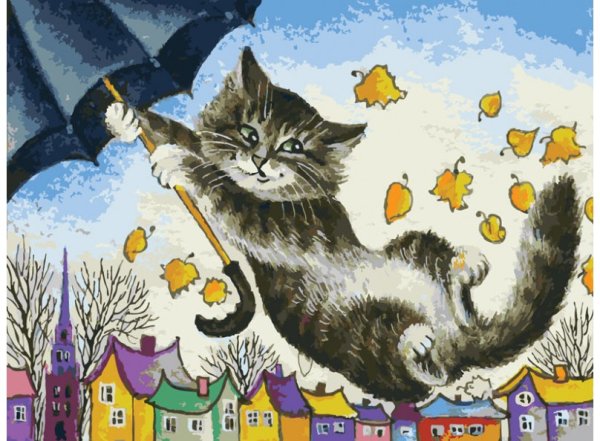 Обложка книги «Живопись на картоне "Зонтик", 30х40 см»