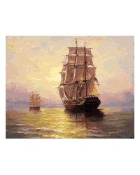 Живопись на холсте "По водной глади", 40х50 см