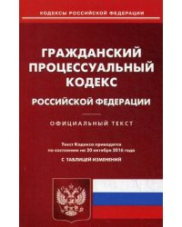 Гражданский процессуальный кодекс Российской Федерации. По состоянию на 20 октября 2016 года с таблицей изменений