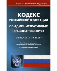 Кодекс Российской Федерации об административных правонарушениях. По состоянию на 20 октября 2016 года