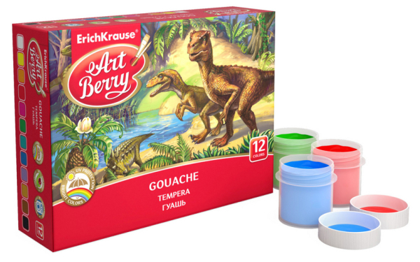 Гуашь Гуашь "Artberry", с УФ защитой яркости, 12 цветов