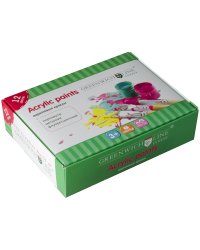 Краски акриловые, 12 цветов, металлик