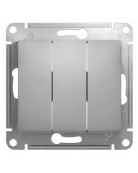 Механизм выключателя Schneider Electric "Glossa", трехклавишный, алюминий