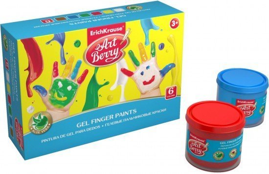 Краски пальчиковые Пальчиковые краски "ArtBerry с Алоэ Вера", 6 цветов, 100 мл