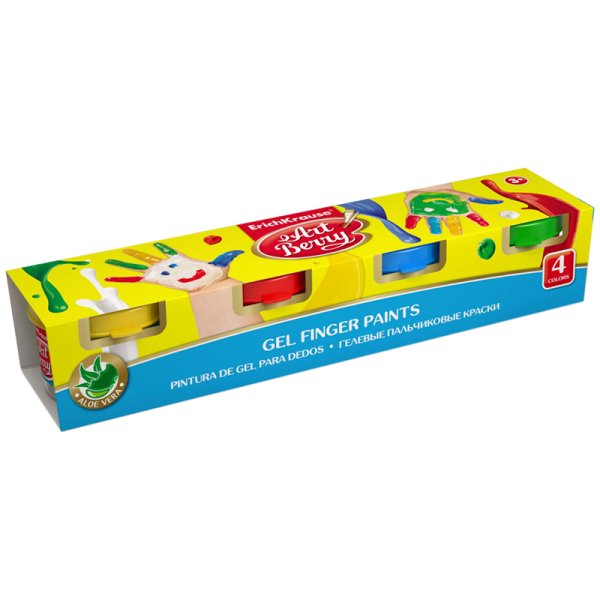 Краски пальчиковые Пальчиковые краски "ArtBerry с Алоэ Вера", 4 цвета, 35 мл