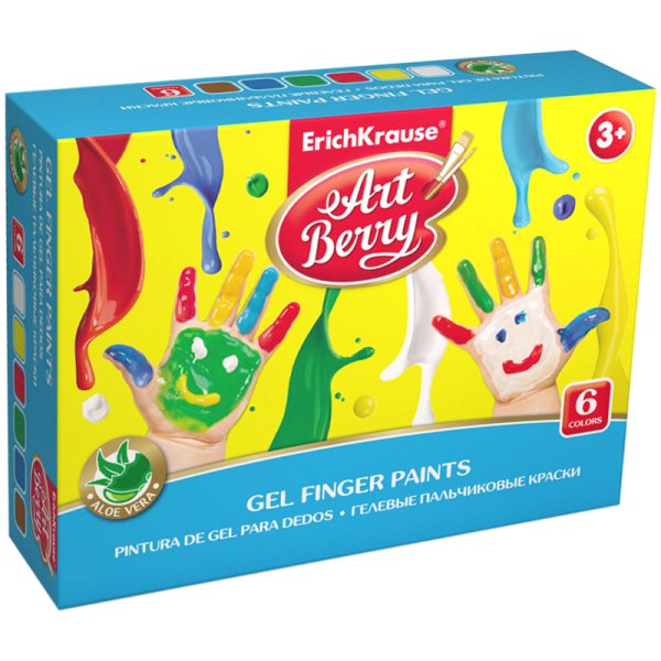 Краски пальчиковые Пальчиковые краски "ArtBerry с Алоэ Вера", 6 цветов, 35 мл