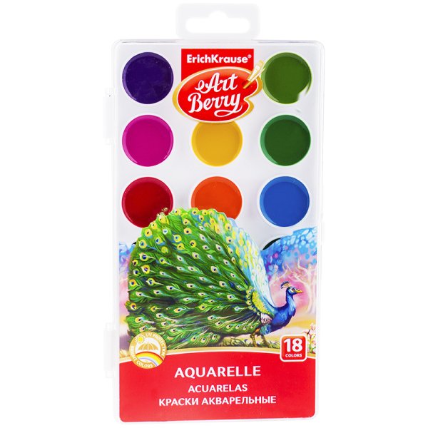 Краски акварельные Акварель Artberry, с УФ защитой яркости, 18 цветов