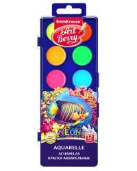 Акварель Artberry Неон, с УФ защитой яркости, 12 цветов