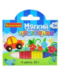 Мягкий пластилин, 4 цвета