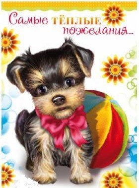 Открытка среднего формата. Самые теплые пожелания... Детская. Текст