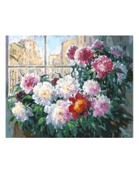 Набор для рисования по номерам "Свежесть утренних пионов", 40x50 см
