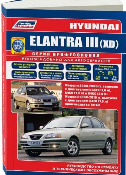 Обложка книги «Hyundai Elantra III (XD) 2000-2006 / 2008-2010. Пособие по ремонту и техническому обслуживанию», ISBN 9785888506189