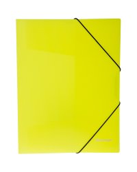 Папка на резинке "Neon", А4, 500 мкм, неоновый желтый