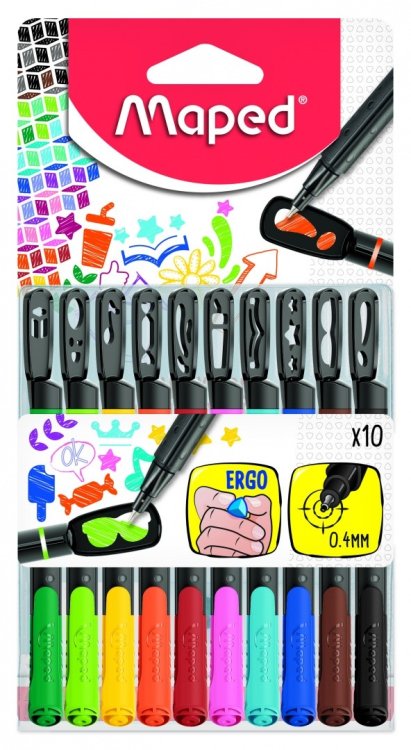 Ручки капиллярные "Graph Peps Mania", 10 цветов