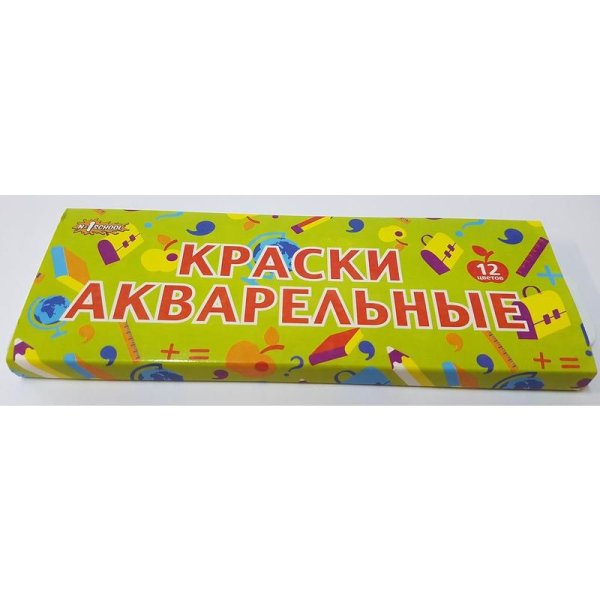 Краски акварельные "№1 School. Отличник", 12 цветов, без кисти