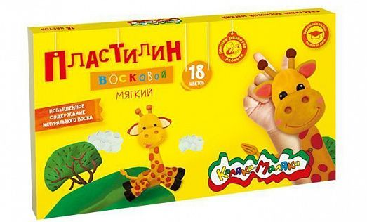 Обложка книги «Пластилин восковой "Каляка-Маляка", 18 цветов, 270 грамм, стек»