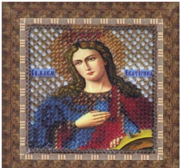 Набор для вышивания бисером "Святая Великомученица Екатерина", 6,5x6,5 см