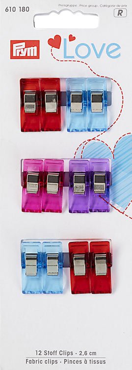 Прищепки для работы с тканями, коллекция "Love", 2,6 см, 12 штук