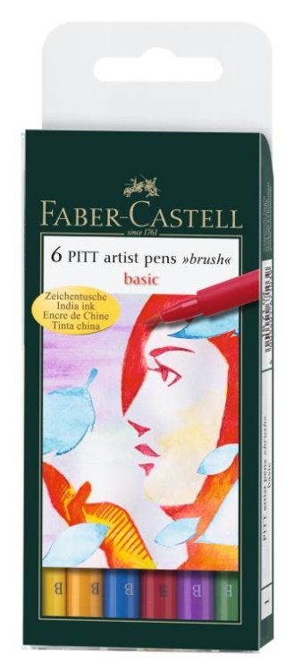 Обложка книги «Ручки капиллярные "Pitt Artist Pen", 6 штук, набор типов, основные цвета»