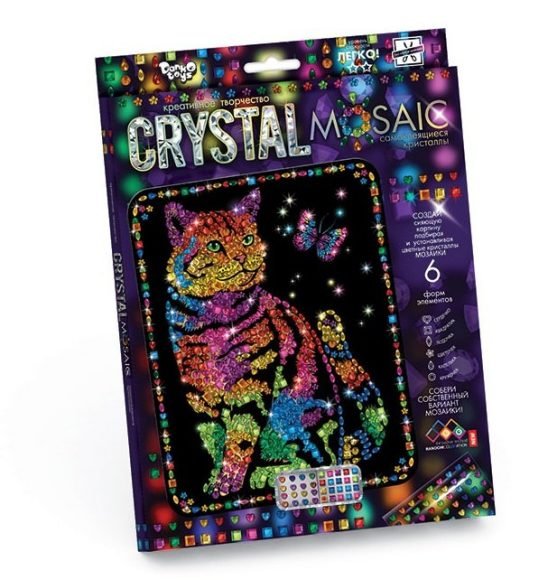 Обложка книги «Набор креативного творчества "Crystal Mosaic. Кот с бабочкой"»