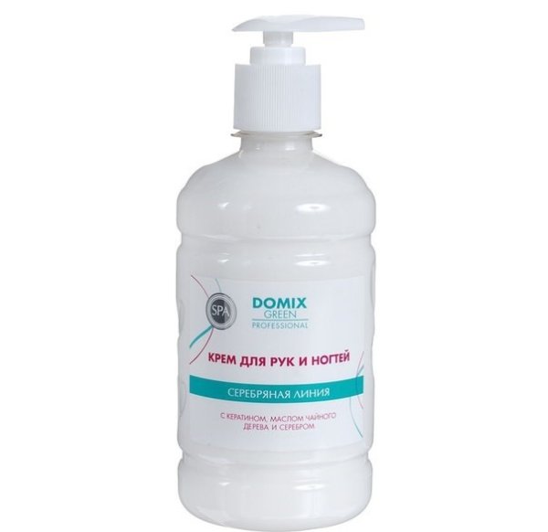 Крем для рук и ногтей Domix Green Professional "Питательный", с ромашкой, тысячелистником и коллоидным серебром, 500 мл
