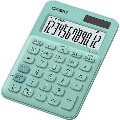 Калькулятор настольный "Casio MS-20UC", 12 разрядов, зеленый