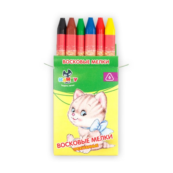 Обложка книги «Мелки восковые на масляной основе "Kanzy", 6 цветов, арт. KNY-260507»