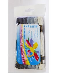 Мулине &quot;Цветик-семицветик&quot;, серая гамма, 7 мотков по 10 метров