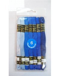 Мулине &quot;Цветик-семицветик&quot;, синяя гамма, 7 мотков по 10 метров