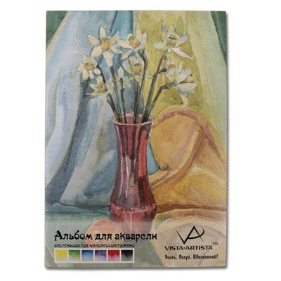 Альбом для акварели Vista-Artista (белая бумага крупнозернистая), А3, 12 листов, арт. SWB-01