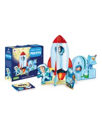 Пазл гигантский 3D + книга "Ракета", 12 деталей