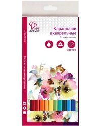 Набор акварельных карандашей "АРТформат", 12 штук, трехгранные