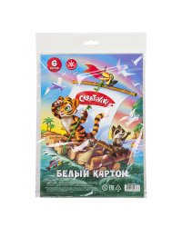 Картон белый "Creativiki", А4, 6 листов