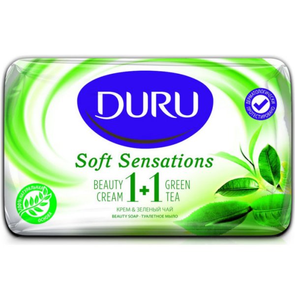 Обложка книги «Мыло туалетное DURU "Soft Sensation. 1+1 Зеленый чай" (80 г)»
