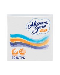 Салфетки двухслойные Мягкий знак "Delux", белые (50 штук)