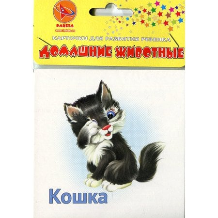Обложка книги «Карточки для развития ребенка двухсторонние "Домашние животные", арт. Р-2149»