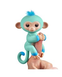 Интерактивная ручная обезьянка. Fingerlings - Эдди, зеленая с голубым