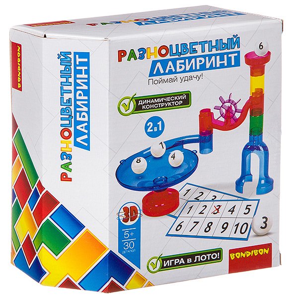 Развивающие игры "Динамический конструктор. Разноцветный лабиринт", 30 деталей