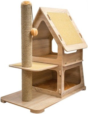 Домик-когтеточка тетрис "Коттедж-Мэйн-кун", 90х58х95 см