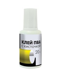 Клей "ПВА", с кисточкой, 20 грамм