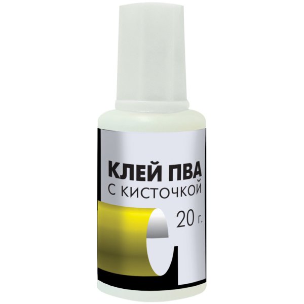 Клей "ПВА", с кисточкой, 20 грамм