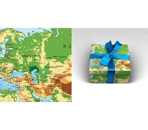 Обложка книги «Бумага упаковочная "Карта мира", 70x100 см, 10 листов»