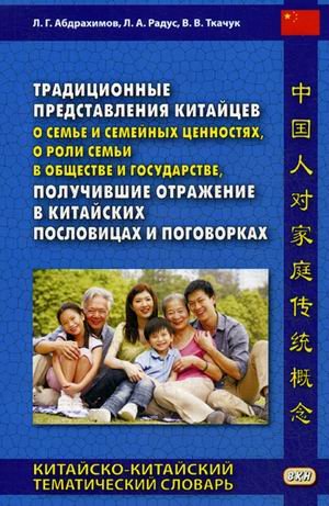 Традиционные представления китайцев о семье и семейных ценностях, о роли семьи в обществе и государстве, получившие отражение в китайских пословицах и поговорках. Китайско-китайский тематический словарь